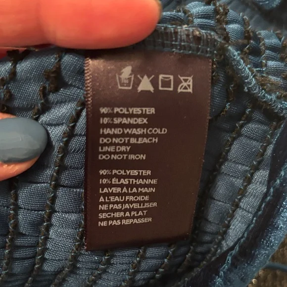 Urban Outfitters Blue Teal Velvet Smocked Cami - Picture 7 of 7